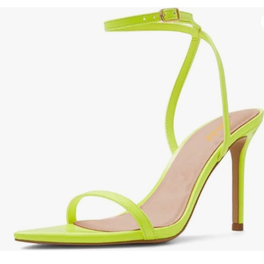miss left Green Sexy Open Toe High Heel Slim Ankle Strap Buckle Sandals